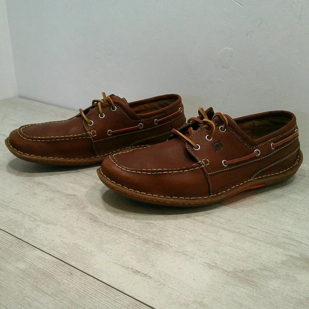 Born Ways Mens Leather Hand crafted Boat shoes Size 10 W | Wide